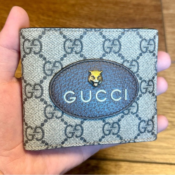Auth GUCCI Supreme Cat Wallet Bifold - Picture 3 of 5